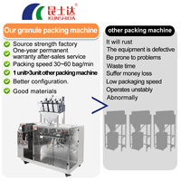 Keks verpackungs maschine mit getrocknetem Granulat Quantitative Pack linie Beutel Snack köpfe trocknen automatische horizontale Verpackungs maschine