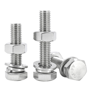 Vis à tête hexagonale externe en acier inoxydable 304 avec écrou et joint M3 M4 M5 M6 – Kit combiné vis-écrou à tête hexagonale - Product Image 5