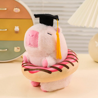 19cm Adorable Graduation Capybara Peluche Jouets en Donuts