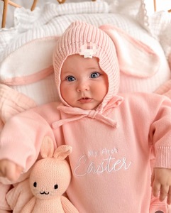 Conjunto de Ropa para Bebé Recién Nacida, Mono de Punto con Volantes, 100% Algodón Suave, con Puños Acanalados, para Sesiones de Fotos de Primavera y Uso Diario - Product Image 3