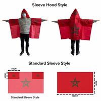 Promotion Pas Cher Conception Personnalisée Maroc National Logo Imprimer Acclamations Cape Corps Drapeau pour les Fans de Football