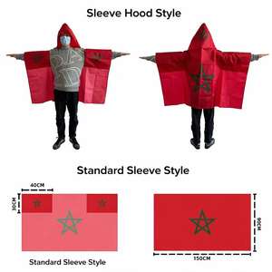 Promotie Goedkope Custom Ontwerp Marokko Nationale Logo Print Juichende <span class=keywords><strong>Cape</strong></span> Lichaam Vlag Voor Voetbal Fans - Product Image 2