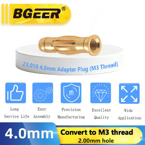 Adaptador de Plugue de 4.0mm, Plugue <span class=keywords><strong>Banana</strong></span> de Cobre Puro Banho de Ouro, Adaptador Tipo Lanterna - Conector de Teste com Rosca M3, Conversor de Cobre Completo - Product Image 2