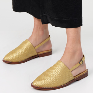 Sandales plates pour femmes, taille 54, avec dessus tressé, bout pointu, largeur extra-large, bride arrière, unisexe, chaussures décontractées de plage - Product Image 4