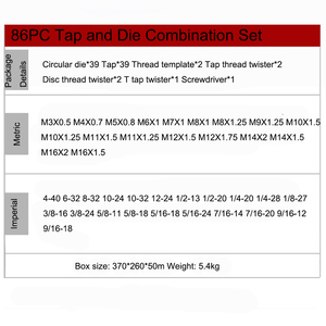 Bộ Dụng Cụ Kết Hợp Vòi Nước 86 Inch Hệ Mét Cờ Lê Tay Bộ Dụng Cụ Kết Hợp Vòi Nước Hệ Mét Xoắn - Product Image 5