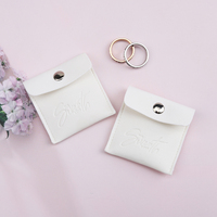 Sac anti-poussière en cuir PU recyclable, multi-couleurs, avec boutons-pression et sérigraphie en relief, idéal pour écouteurs, casques et bijoux