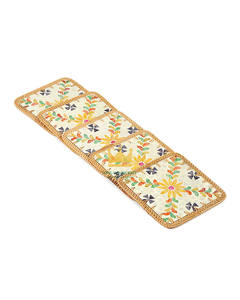 Round <b>Rattan</b> Table <b>Placemat</b> with Mother of Pearl Inlay Handmade Woven Eco-Friendly 33cm Diameter for Elegant Dining Cheap Price - Product Image 6