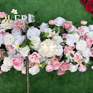 Chemin <span class=keywords><strong>de</strong></span> table en fleurs artificielles en soie faites à la main personnalisables pour la décoration <span class=keywords><strong>de</strong></span> jardin au sol - Style moderne, durable, réutilisable, en gros OLER - Product Image 3
