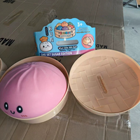 Nouveauté : Jouet Squishy Géant 25 cm en forme de Boulette, Jouet Anti-Stress Doux et Mignon en Forme de Dumpling de Dessin Animé, Jouet Sensoriel en Forme de Boîte à Vapeur