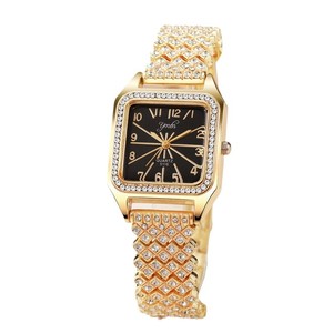 Nouvelle Arrivée Montre Femme à Bracelet Carré en Acier Allié, Mouvement Quartz, Style Coréen, Grand Cadran Incrusté de Strass, pour Étudiante - Product Image 5