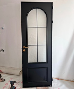 Porte de bureau en verre et aluminium, simple, en verre trempé, à charnières, sans rail, durable, sur mesure, pour cloisonnement, gain de place - Product Image 1