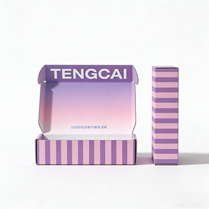 Cajas de Envío de Cartón Corrugado Reciclable con Logotipo, Color Rosa, <span class=keywords><strong>para</strong></span> Regalos, Zapatos, Calcetines, <span class=keywords><strong>Ropa</strong></span>, Plegables, OEM, MOQ Bajo - Product Image 2