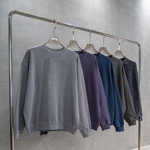 Sweat-shirt surdimensionné en tissu tricoté 100% coton 380GSM de qualité supérieure délavé à l'acide pour hommes pour l'hiver - Product Image 1