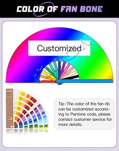 Nueva llegada gran Rave bambú boda plegable ventilador de mano al por mayor publicidad personalizada impresa ventiladores - Product Image 5