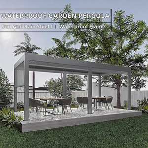 Pergola Manuelle Écologique 3x4 3x5 3x6 4x6 Imperméable pour Jardin/Terrasse, Cadre Thermolaqué, Design Naturel pour Patio Arrière - Product Image 2