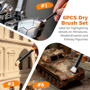 Nouvelle couleur, 6 pinceaux secs, cadeaux <span class=keywords><strong>pour</strong></span> artistes, pinceaux professionnels <span class=keywords><strong>pour</strong></span> détails, artisanat, modélisme, peinture de détails <span class=keywords><strong>pour</strong></span> miniatures, modèles, figurines - Product Image 4