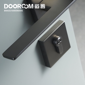 Dooroom Brass <strong>Door</strong> Lever Set Mute Modern Light Luxury Grey <strong>White</strong> Double Wood <strong>Door</strong> Bedroom Bathroom Lock Split Dummy Handle <strong>Knob</strong> - Product Image 4