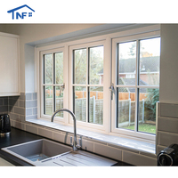 Ventanas abatibles de diseño moderno, marco de aleación de aluminio de vidrio templado doble para villas, gráfico disponible