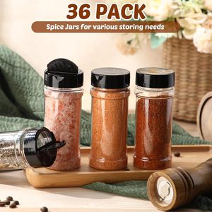 16oz/Wholesale Eco-Friendly PET Plastic Kitchen Spice Jars & Salt/<b>Pepper</b> Shakers with Custom Logo and Lid - Product Image 4