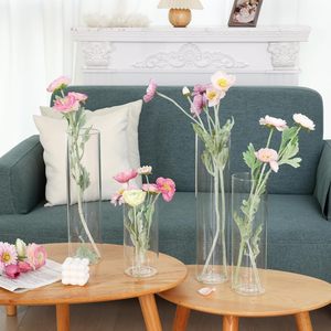 Jarrón de Flores Cilíndrico de Vidrio Transparente Moderno, Estilo Art Deco, para Decoración del Hogar, Bodas, Hoteles y Eventos, Precio de Fábrica - Product Image 4