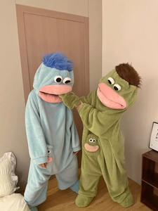 Pigiama Intero in Peluche Ispessito Caldo Invernale Estivo a Forma di Mostro Cartone Animato, Asciugatura Rapida, in Spandex/Cotone, per Bambini e Adulti - Product Image 5
