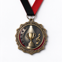 Médaille personnalisée MVP pour les championnats et les tournois sportifs, badges de récompense avec ruban coloré personnalisés