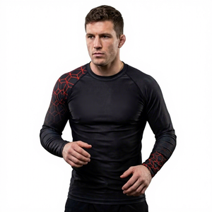 RYBIC SPORTS Rashguard à manches longues pour homme, impression par sublimation, séchage rapide, compression, motif drapeau américain, Rashguards MMA - Product Image 6
