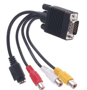 <strong>VGA</strong> SVGA <strong>to</strong> S Video <strong>3</strong> RCA Female Connector Converter <strong>AV</strong> TV Out Cable for Laptop PC HDTV Monitor - Product Image 5
