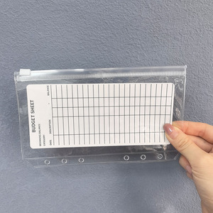 Özel PVC A5 A6 A7 su geçirmez dosya bütçe bağlayıcı tekrarlanan nakit kılıfı temizle cep fermuar Pvc plastik dolum cep klasörleri - Product Image 3