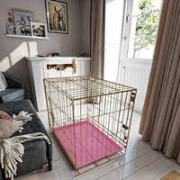 Cage pliable galvanisée blanche durable pour animaux de compagnie, parfaite pour le logement intérieur des petits animaux de compagnie et le nettoyage pratique