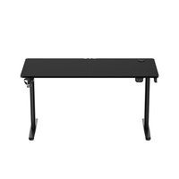 Bureau de jeu Surface en fibre de carbone PC Bureau de jeu Bureau ergonomique avec lumières LED RVB Crochet pour casque Porte-gobelet