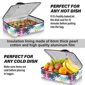 Sac isotherme personnalisable pour livraison de repas, sac à déjeuner, sac de transport pour barbecue, sac isotherme pour plats à emporter, sac isotherme pour pique-nique, imprimé arc-en-ciel Hawaï - Product Image 5