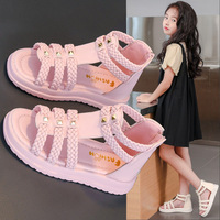 Sandales Filles Tendance Été 2025 à Bout Ouvert | Style Princesse Bébé Romain | Semelle Souple Antidérapante en PVC | Parfaites pour Fête et Tenue Décontractée