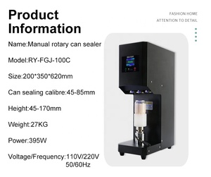 Factory Simple Operation 45-170MM Height Adjustable Customised LOGO Non-rotating Juice Jar Milk Tea Manual Rotary Can Sealer - Product Image 4