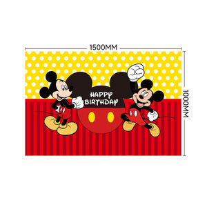 Décorations de fête d'<span class=keywords><strong>anniversaire</strong></span> <span class=keywords><strong>Mickey</strong></span>, assiettes, ballons, vaisselle jetable en papier, fournitures pour baby shower, utilisation en intérieur, couleur personnalisée - Product Image 3