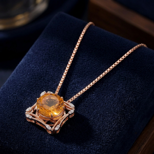 Collier pendentif étoile plaqué or rose avec pierre topaze et accents de diamants, chaîne en boîte, bijou de luxe pour femme, à porter au quotidien - Product Image 3