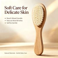 Brosse coiffante naturelle pour enfants avec manche en bois de hêtre et poils de chèvre, peigne de massage capillaire durable pour usage domestique