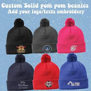 2025 personnalisé sport hiver bonnet chapeaux couleur unie Pom Pom 6 Options de couleur produit promotionnel - Product Image 2