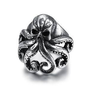 Anillos <span class=keywords><strong>de</strong></span> calavera <span class=keywords><strong>de</strong></span> pulpo cabeza <span class=keywords><strong>de</strong></span> animal monstruo océano estilo motorista <span class=keywords><strong>de</strong></span> acero inoxidable Vintage <span class=keywords><strong>Rock</strong></span> personalizados para hombres y mujeres - Product Image 3