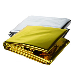 ผ้าห่มฉุกเฉิน 130x210 ซม. สีเงินสองด้านแบบพกพาสำหรับการตั้งแคมป์ป้องกันความเย็นอุปกรณ์ป้องกันอาการหนาวจัด - Product Image 3