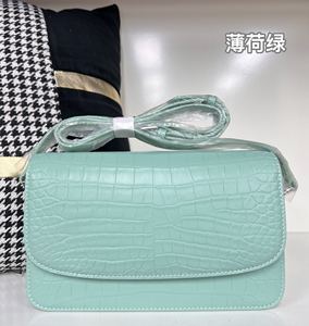 Crocodile leather crossbody bag Top handle box bag for work Go-to work shoulder bag Date night crossbody bag - Product Image 5