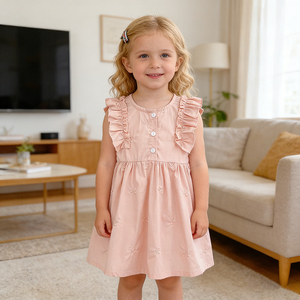 Nuovo <span class=keywords><strong>Vestito</strong></span> Estivo Casual da <span class=keywords><strong>Bambina</strong></span> 2026, Abito Senza Maniche con Fiocco Ricamato, Abbigliamento per Bambine 2-6 Anni, <span class=keywords><strong>Vestito</strong></span> da Principessa per <span class=keywords><strong>Bambina</strong></span> - Product Image 1