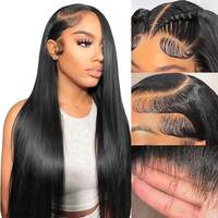 Perruques Lace Front Lisses 13x6 HD Transparentes Pré-Pluckées Cheveux Brésiliens Vierges pour Femmes