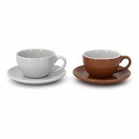 Offre Spéciale – Ensemble Tasse et Soucoupe en Céramique Marron Caramel Brillant 150 ml pour Café Expresso, Idéal Maison, Cuisine, Café, Cadeau de Mariage