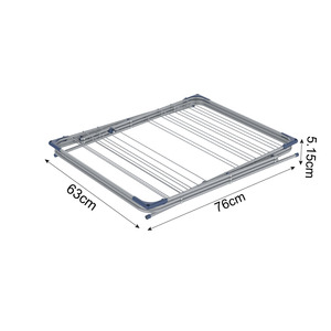 3層パウダースチール衣類乾燥ラック4フック付き格納式折りたたみ式衣類乾燥機スタンド折りたたみ式金属衣類乾燥エアラー - Product Image 4