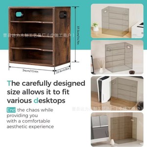Organizador de archivos de madera de varios niveles, 4 capas con asas para escritorio de oficina, documentos, correo, estante de almacenamiento - Product Image 5