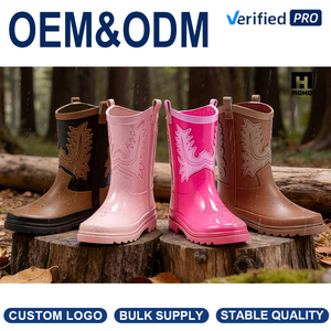 Bottes de pluie pour enfants style cowboy, bottes en <span class=keywords><strong>caoutchouc</strong></span> imperméables mi-<span class=keywords><strong>mollet</strong></span> antidérapantes pour garçons et filles, pour la boue, la ferme, le jardinage, vente en <span class=keywords><strong>gros</strong></span> - Product Image 1