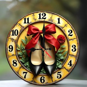 Round Wooden Wall <b>Clock</b> <b>Roman</b> Numeral Design Handcrafted Silent Non Ticking Home Interior Decoration - Product Image 1