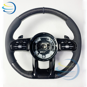 พวงมาลัยคาร์บอนไฟเบอร์คุณภาพระดับ OEM สำหรับ Mercedes-Benz รุ่น Heated Vibration <span class=keywords><strong>AMG</strong></span> C63 C43 G63 C300 CLS W218 W219 550 500 C257 - Product Image 2