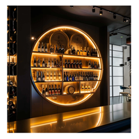 Rak tampilan anggur Bar Modern desain kabinet kabinet kabinet baja tahan karat anggur kustom untuk Bar